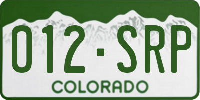 CO license plate 012SRP