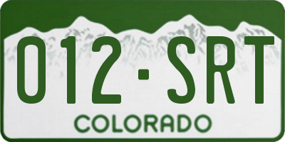 CO license plate 012SRT