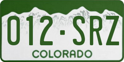 CO license plate 012SRZ