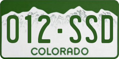 CO license plate 012SSD