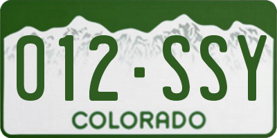CO license plate 012SSY