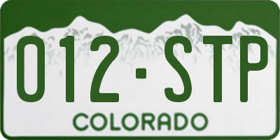 CO license plate 012STP