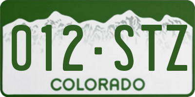 CO license plate 012STZ