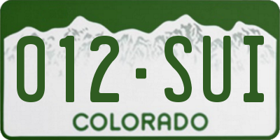 CO license plate 012SUI