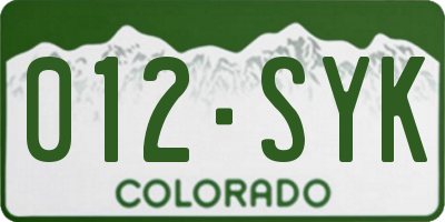 CO license plate 012SYK