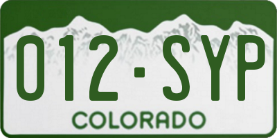 CO license plate 012SYP