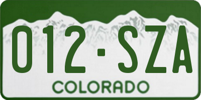 CO license plate 012SZA