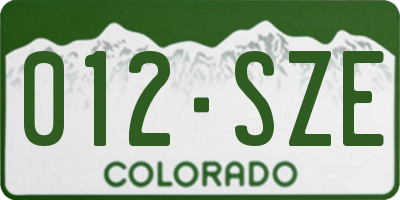 CO license plate 012SZE