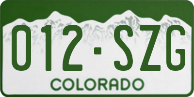 CO license plate 012SZG