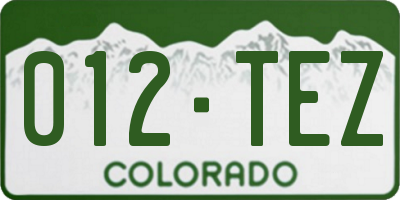 CO license plate 012TEZ