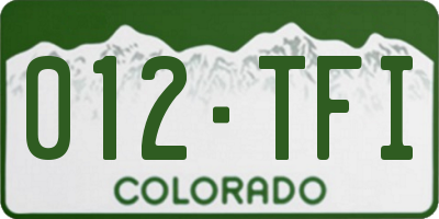 CO license plate 012TFI