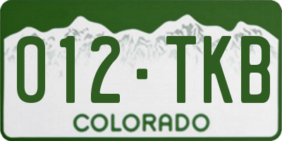 CO license plate 012TKB
