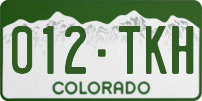 CO license plate 012TKH