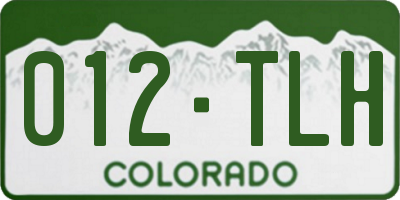 CO license plate 012TLH