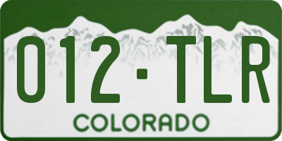 CO license plate 012TLR