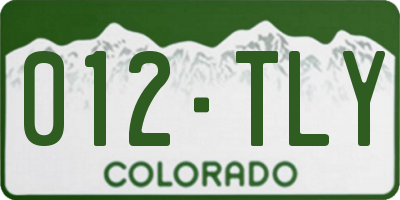 CO license plate 012TLY