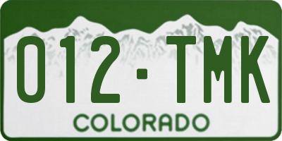 CO license plate 012TMK