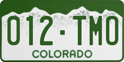CO license plate 012TMO
