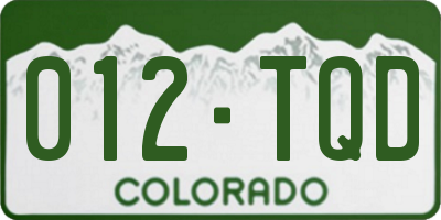 CO license plate 012TQD