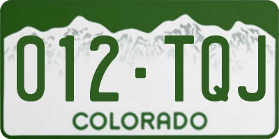 CO license plate 012TQJ