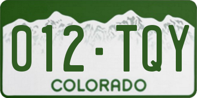 CO license plate 012TQY