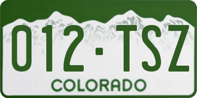 CO license plate 012TSZ
