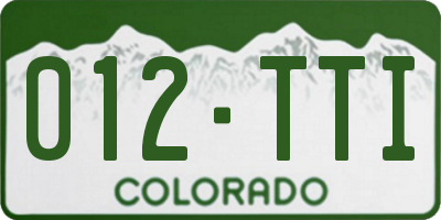 CO license plate 012TTI