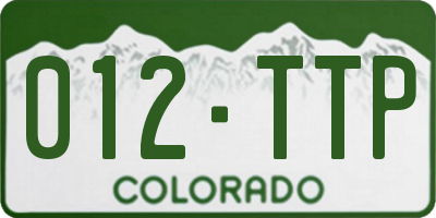 CO license plate 012TTP