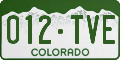 CO license plate 012TVE