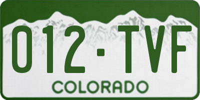 CO license plate 012TVF