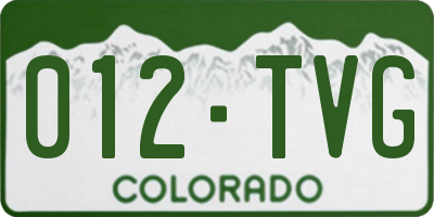 CO license plate 012TVG