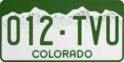 CO license plate 012TVU