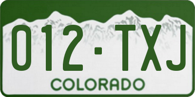 CO license plate 012TXJ