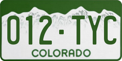 CO license plate 012TYC
