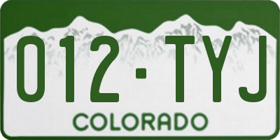 CO license plate 012TYJ