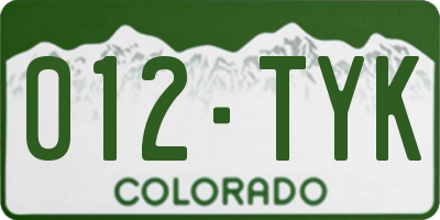 CO license plate 012TYK