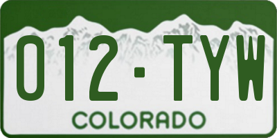 CO license plate 012TYW