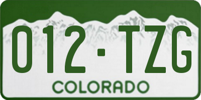 CO license plate 012TZG