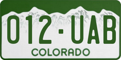 CO license plate 012UAB