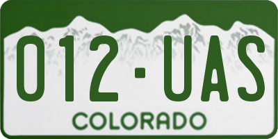 CO license plate 012UAS