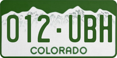 CO license plate 012UBH