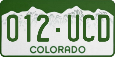 CO license plate 012UCD