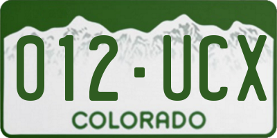 CO license plate 012UCX