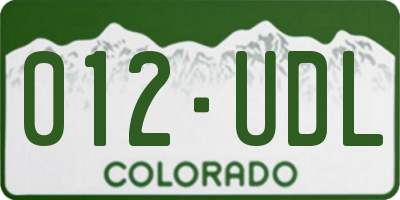 CO license plate 012UDL