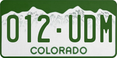 CO license plate 012UDM