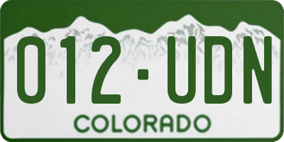 CO license plate 012UDN