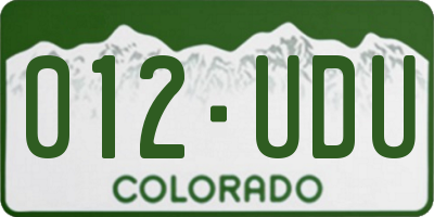 CO license plate 012UDU