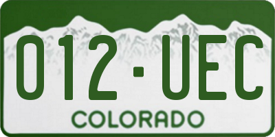 CO license plate 012UEC