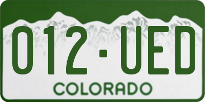 CO license plate 012UED