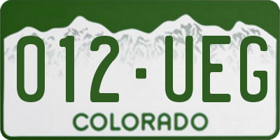 CO license plate 012UEG